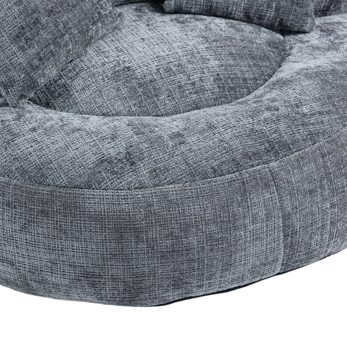 THE FURNITURE CO. Bean Bag Chair Default Comfortable Lazy Lounger Bean Bag Couch in Gray Chenille