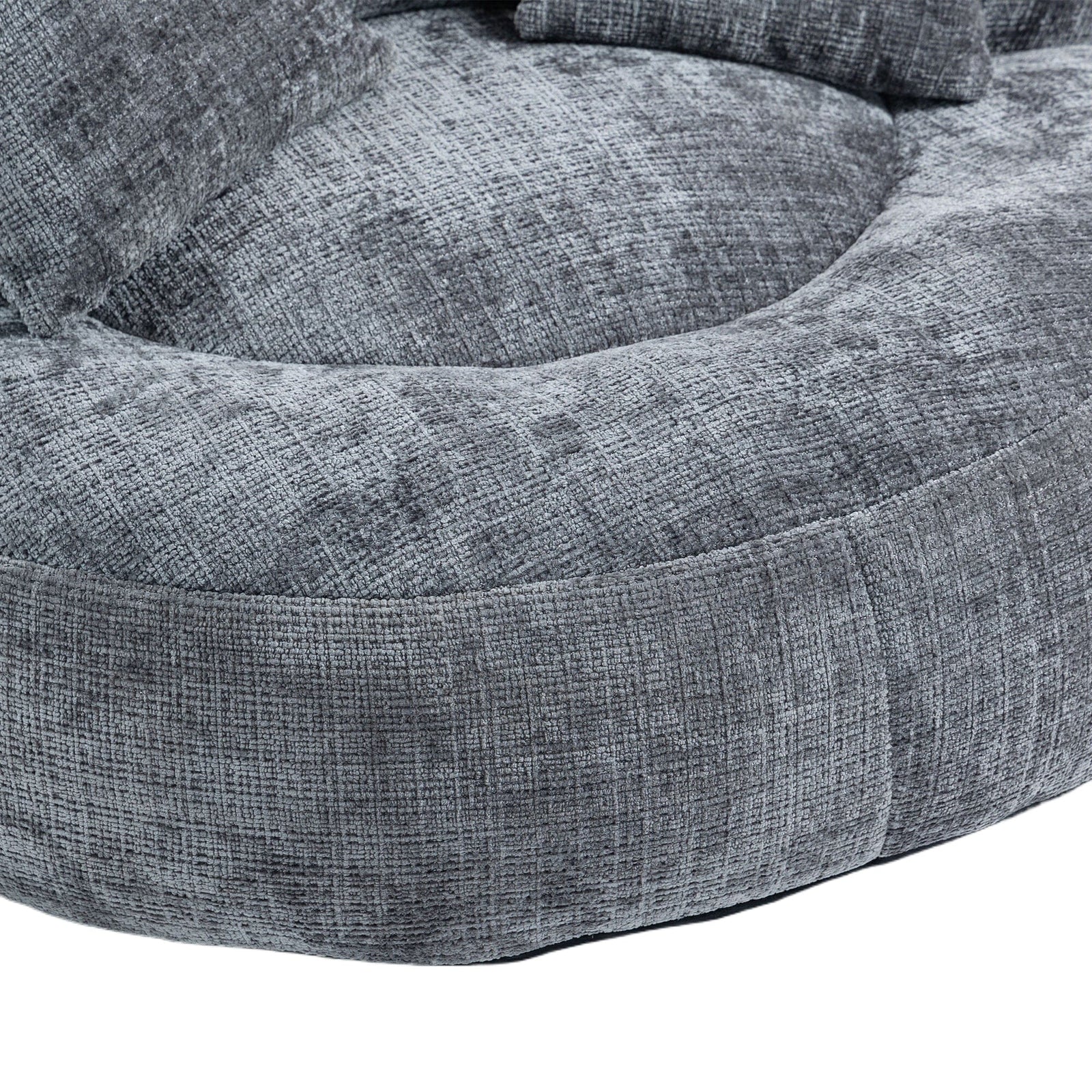 THE FURNITURE CO. Bean Bag Chair Default Comfortable Lazy Lounger Bean Bag Couch in Gray Chenille