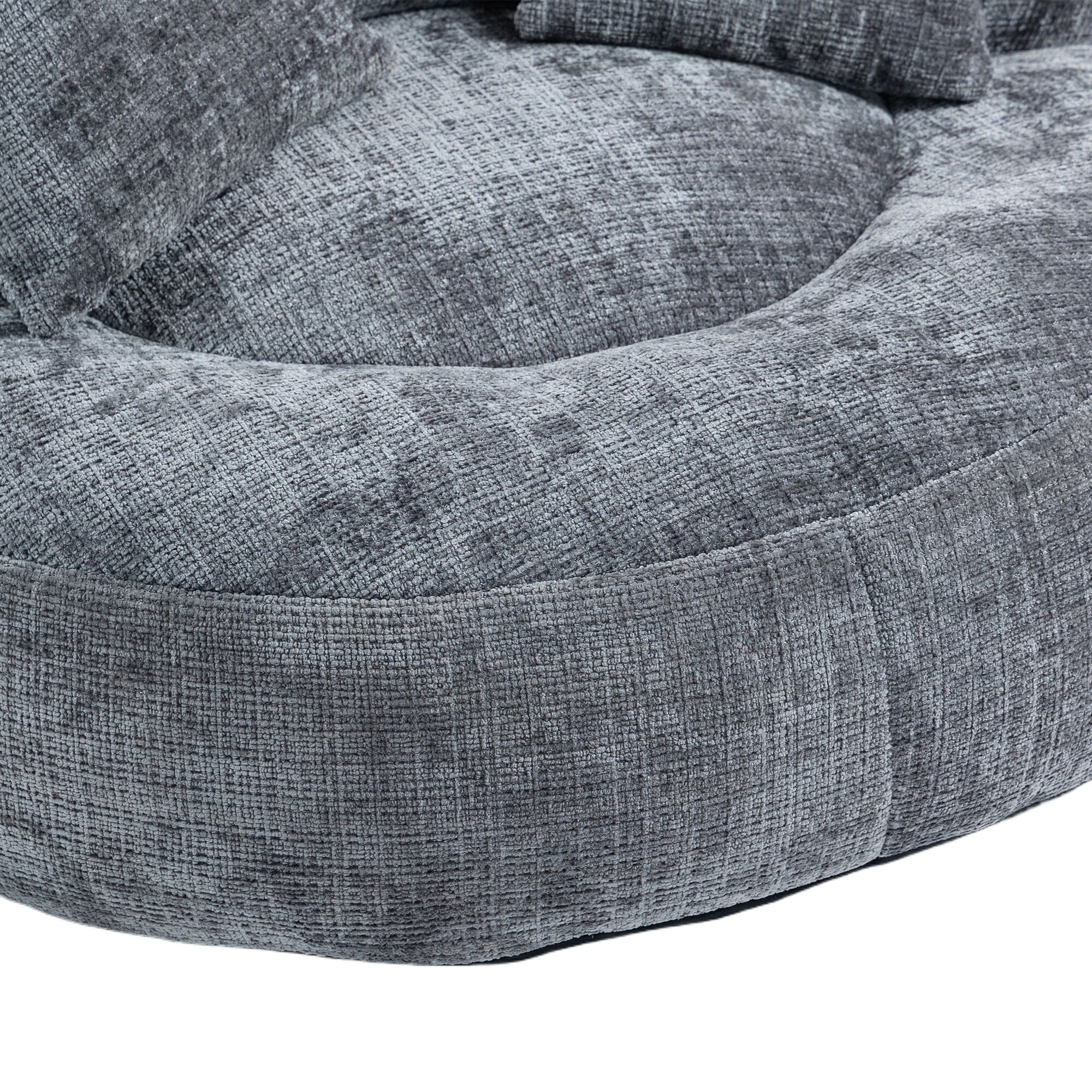 THE FURNITURE CO. Bean Bag Chair Default Comfortable Lazy Lounger Bean Bag Couch in Gray Chenille