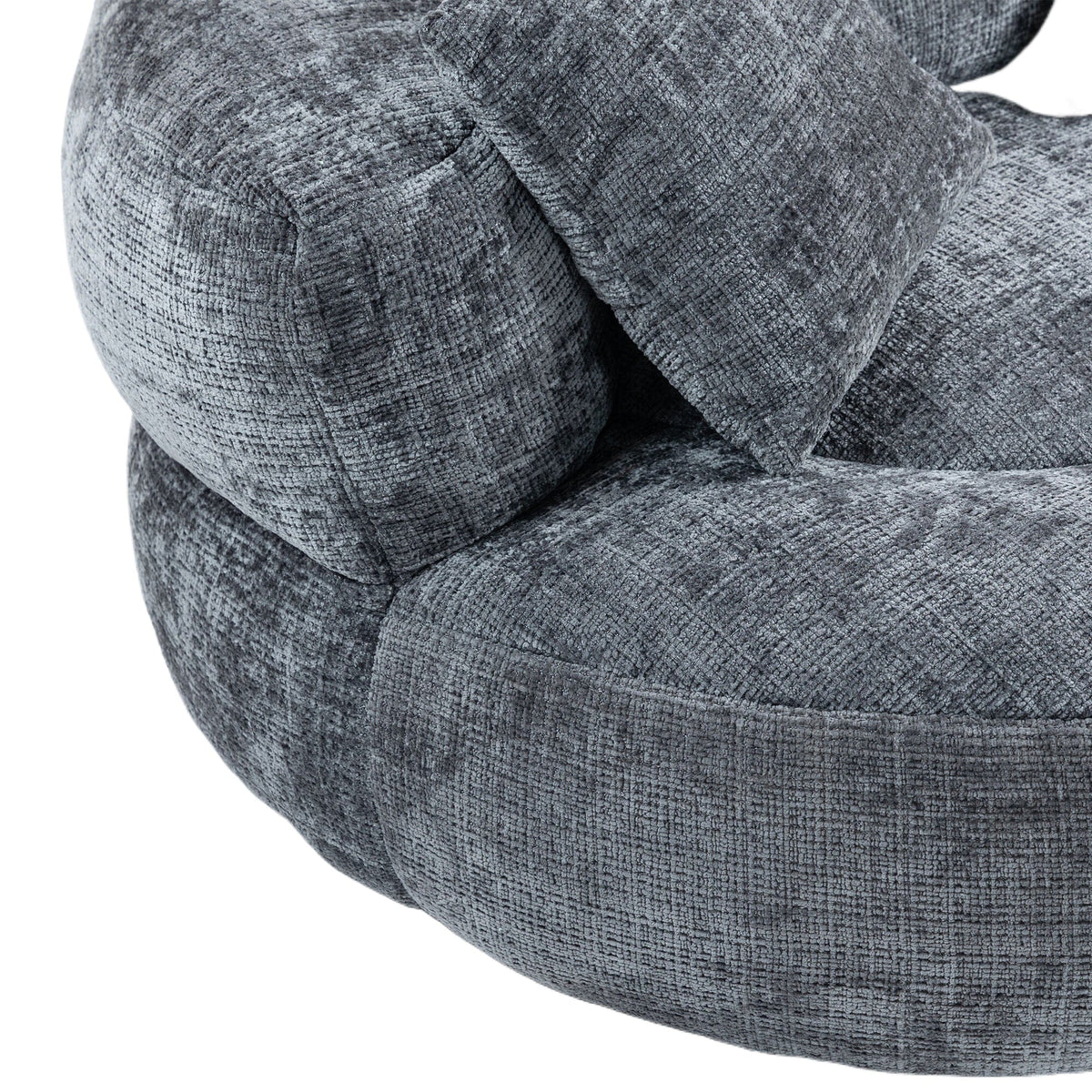 THE FURNITURE CO. Bean Bag Chair Default Comfortable Lazy Lounger Bean Bag Couch in Gray Chenille