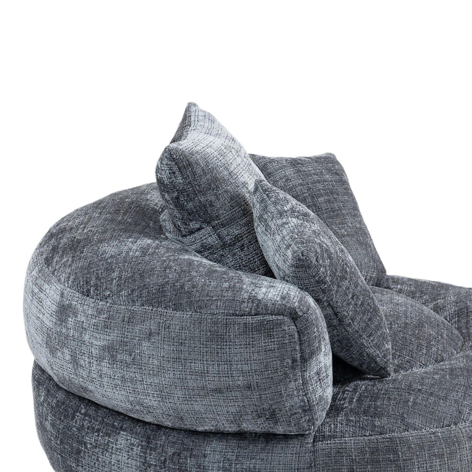 THE FURNITURE CO. Bean Bag Chair Default Comfortable Lazy Lounger Bean Bag Couch in Gray Chenille