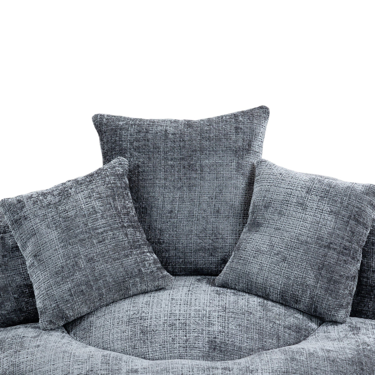 THE FURNITURE CO. Bean Bag Chair Default Comfortable Lazy Lounger Bean Bag Couch in Gray Chenille