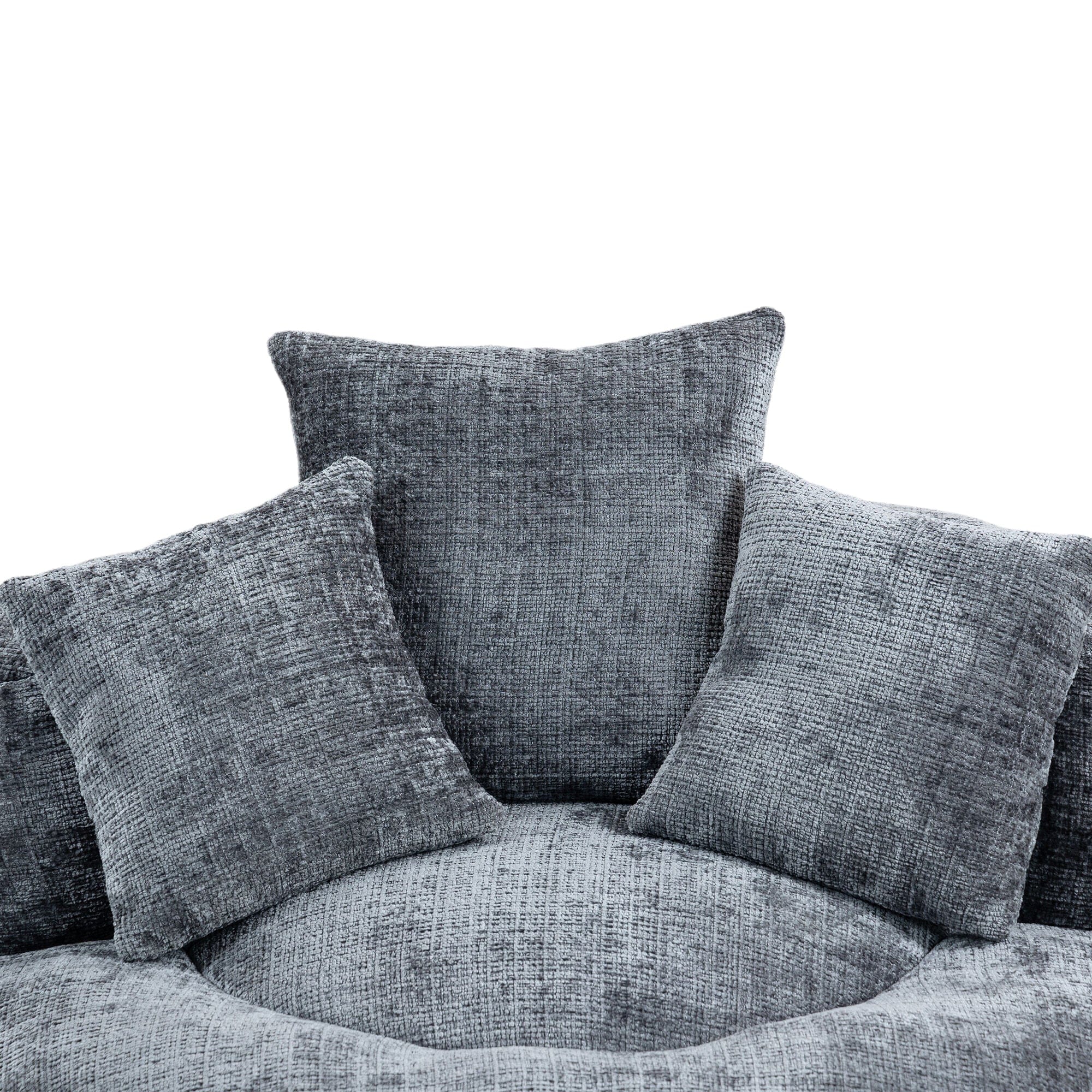 THE FURNITURE CO. Bean Bag Chair Default Comfortable Lazy Lounger Bean Bag Couch in Gray Chenille