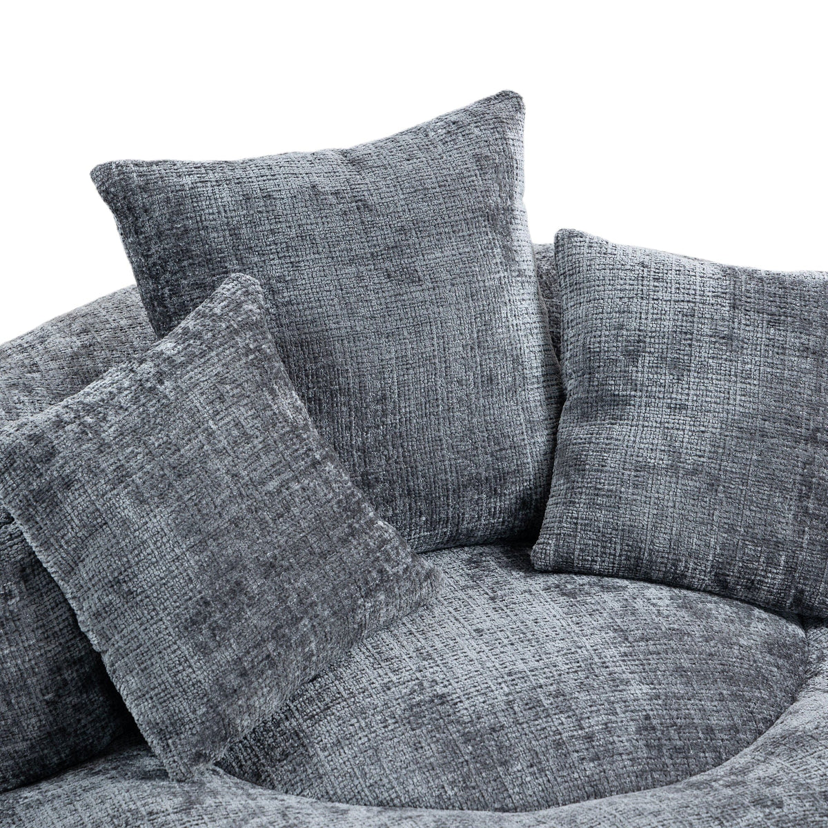 THE FURNITURE CO. Bean Bag Chair Default Comfortable Lazy Lounger Bean Bag Couch in Gray Chenille