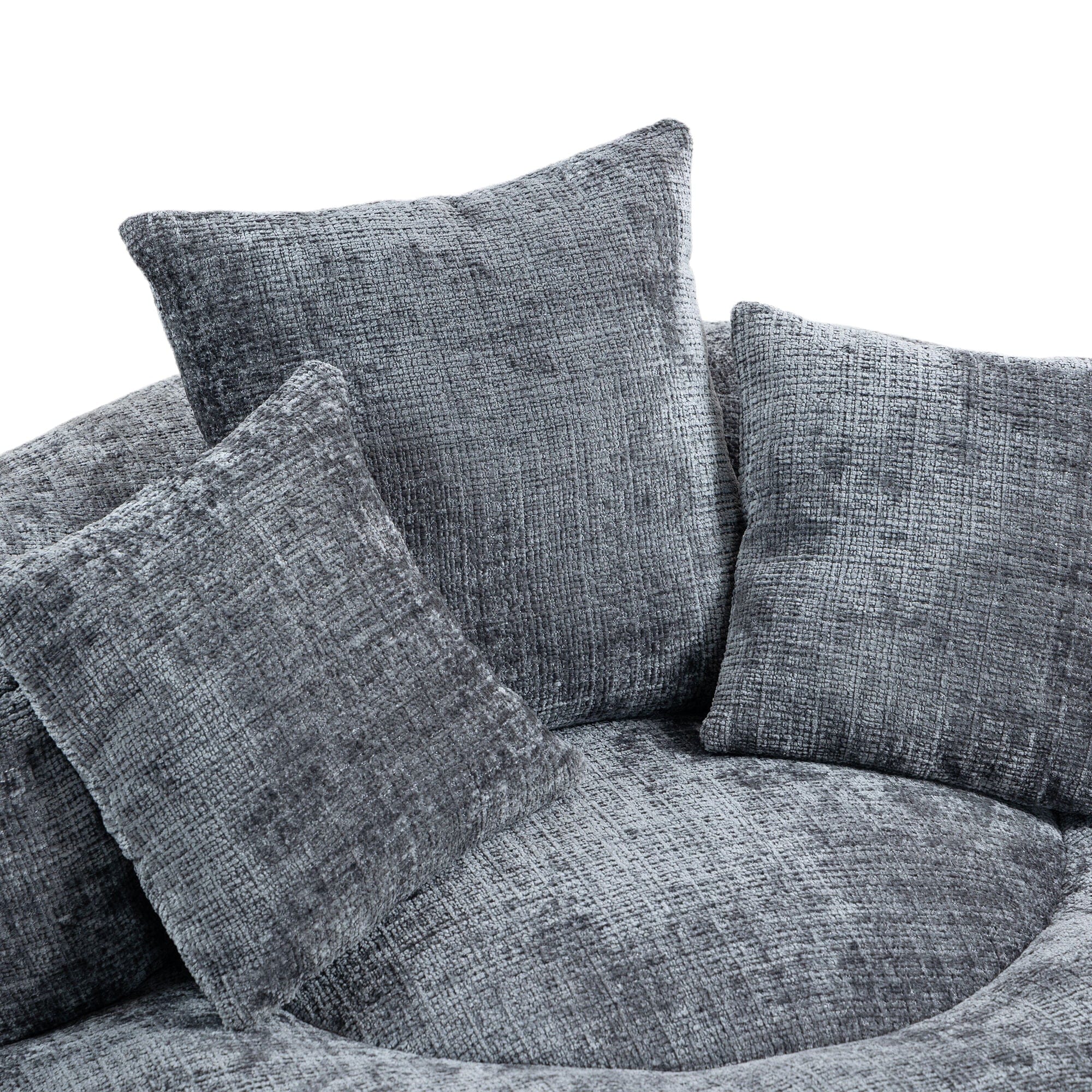 THE FURNITURE CO. Bean Bag Chair Default Comfortable Lazy Lounger Bean Bag Couch in Gray Chenille