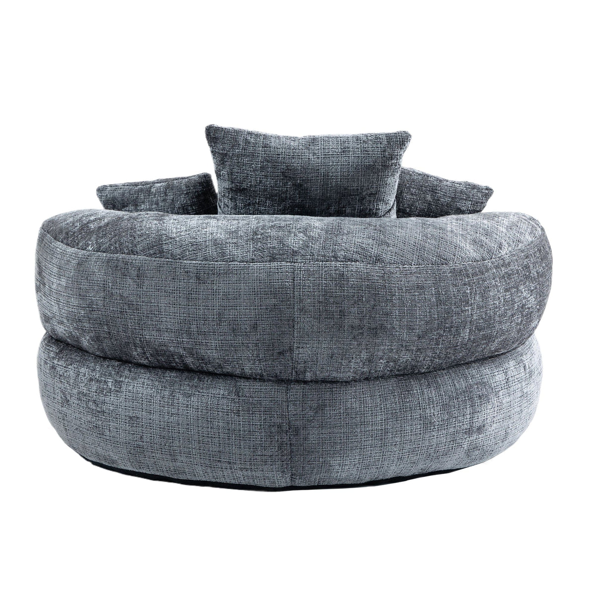 THE FURNITURE CO. Bean Bag Chair Default Comfortable Lazy Lounger Bean Bag Couch in Gray Chenille