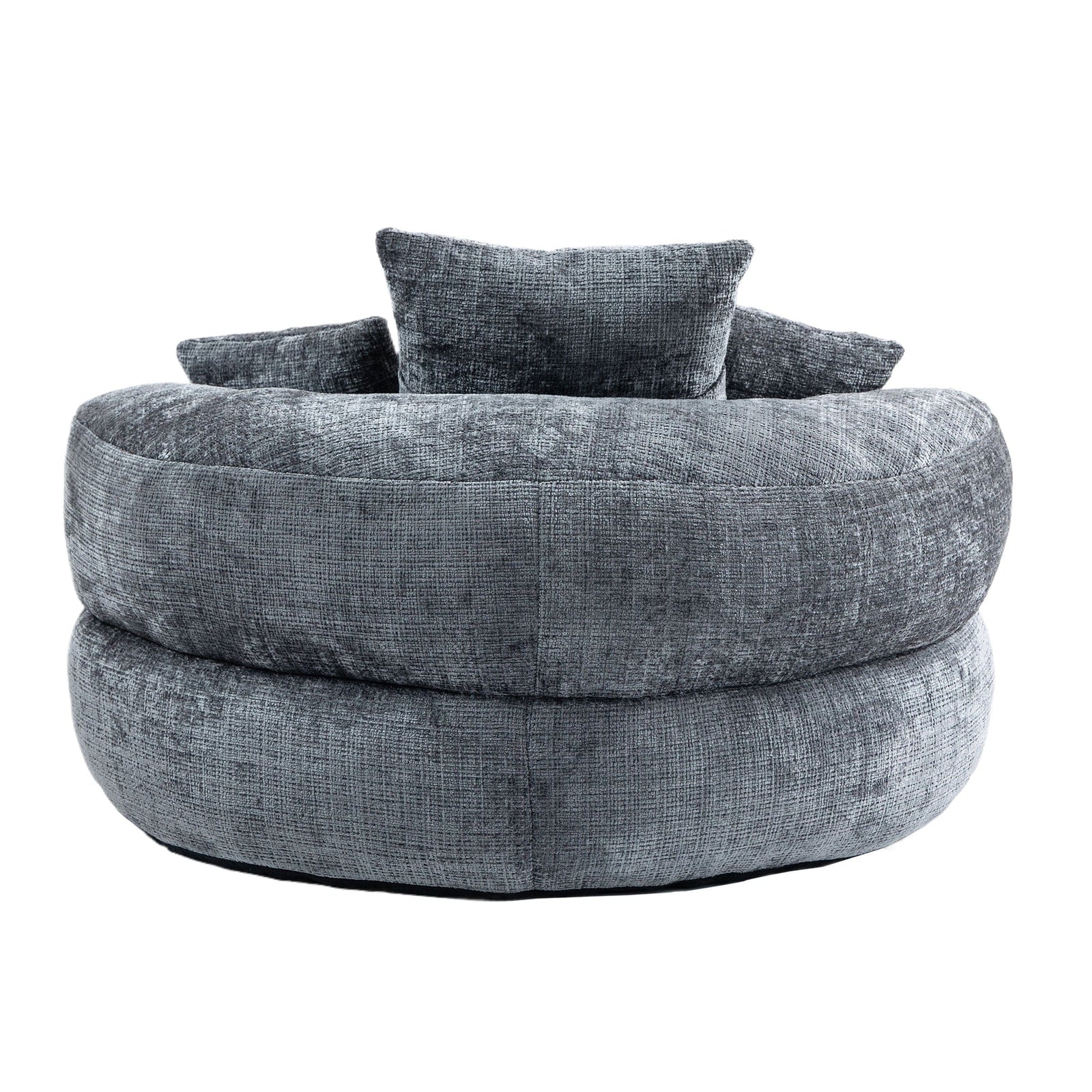 THE FURNITURE CO. Bean Bag Chair Default Comfortable Lazy Lounger Bean Bag Couch in Gray Chenille