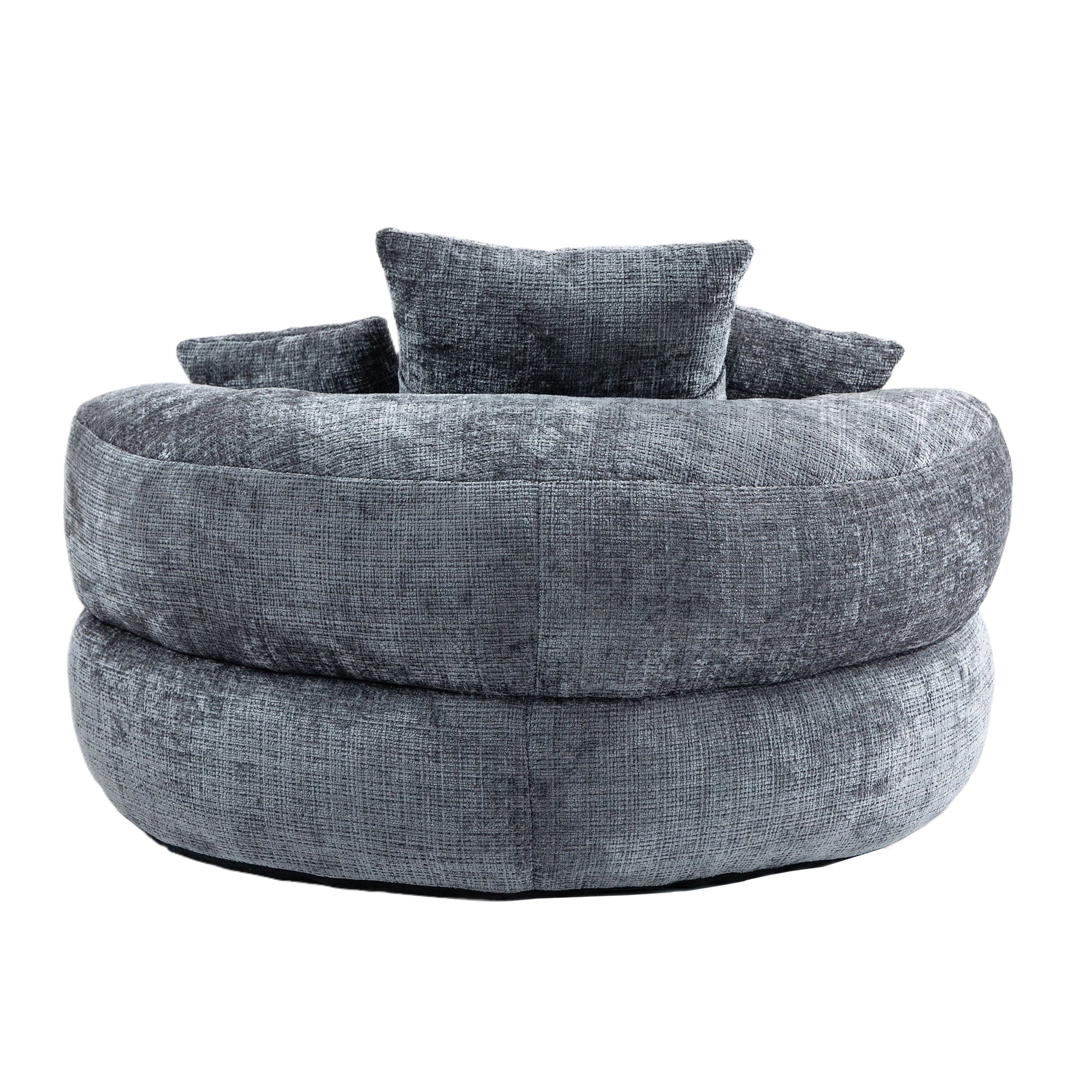 THE FURNITURE CO. Bean Bag Chair Default Comfortable Lazy Lounger Bean Bag Couch in Gray Chenille
