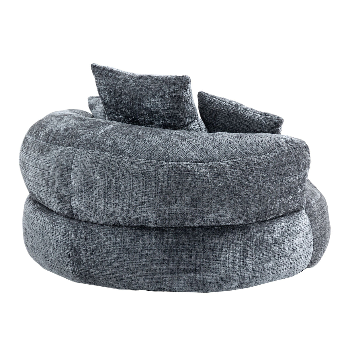 THE FURNITURE CO. Bean Bag Chair Default Comfortable Lazy Lounger Bean Bag Couch in Gray Chenille