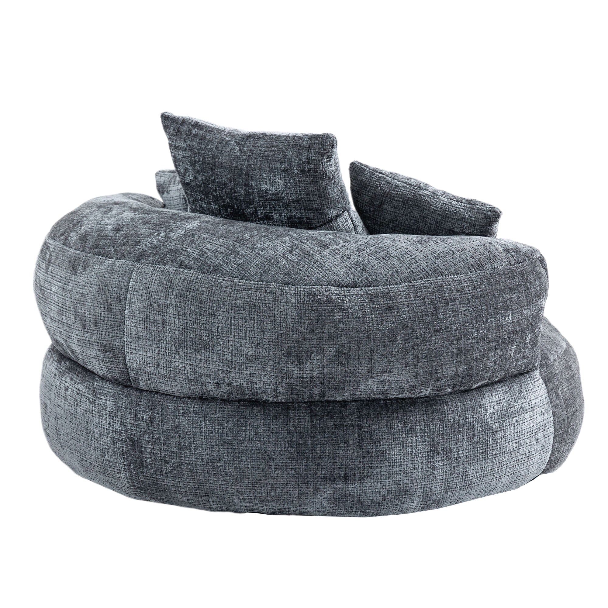 THE FURNITURE CO. Bean Bag Chair Default Comfortable Lazy Lounger Bean Bag Couch in Gray Chenille