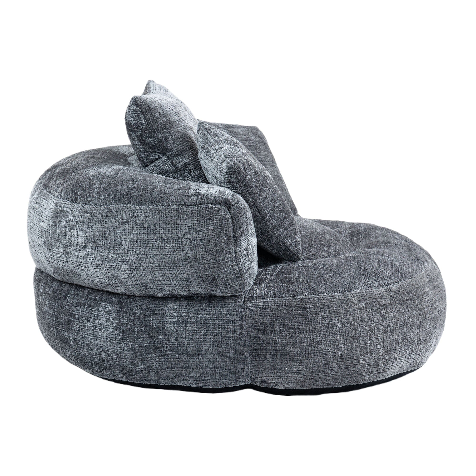 THE FURNITURE CO. Bean Bag Chair Default Comfortable Lazy Lounger Bean Bag Couch in Gray Chenille