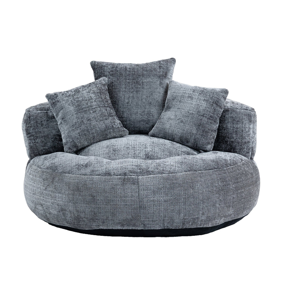 THE FURNITURE CO. Bean Bag Chair Default Comfortable Lazy Lounger Bean Bag Couch in Gray Chenille
