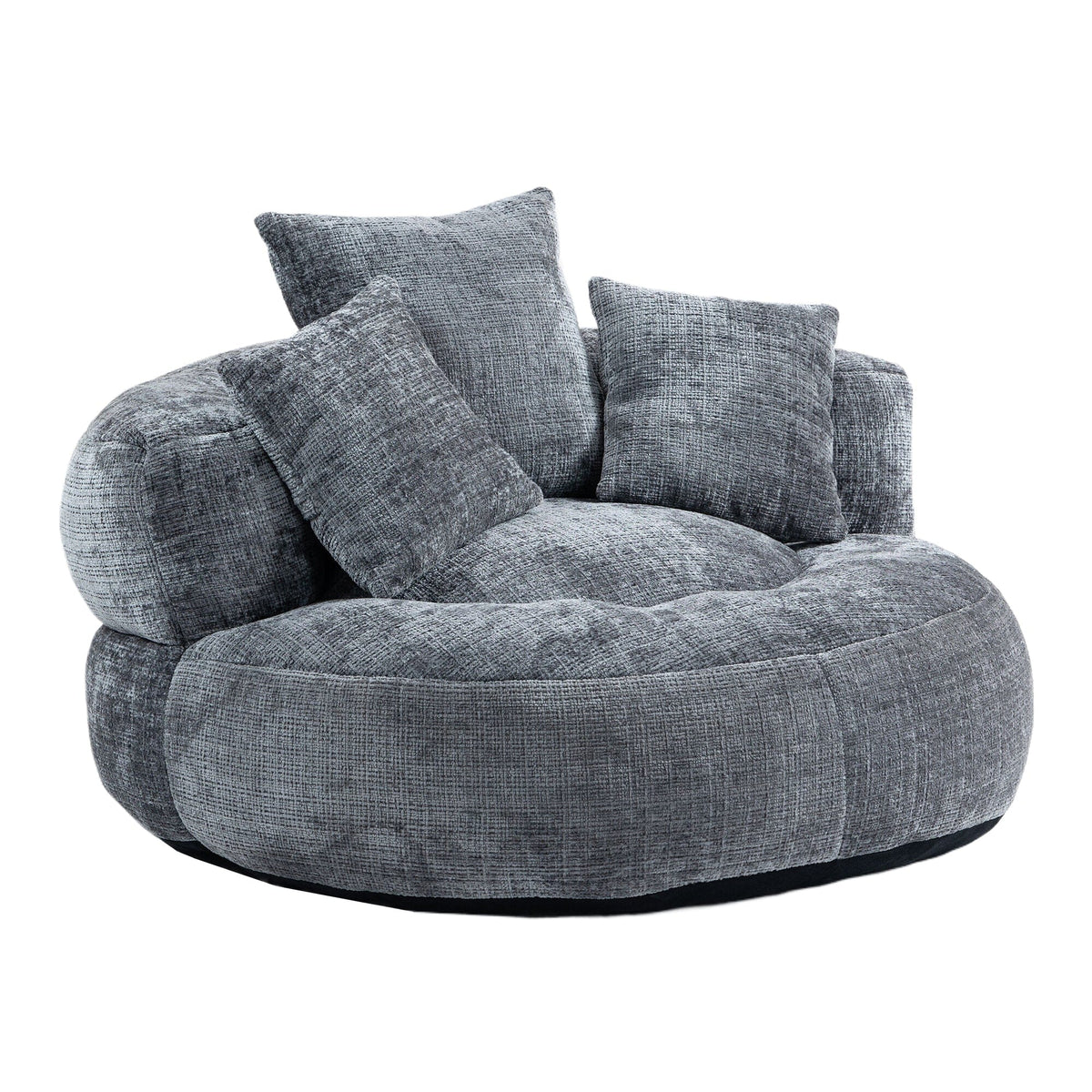 THE FURNITURE CO. Bean Bag Chair Default Comfortable Lazy Lounger Bean Bag Couch in Gray Chenille