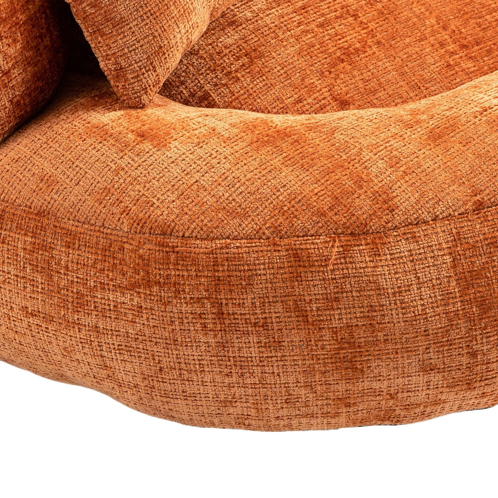 THE FURNITURE CO. Bean Bag Chair Default Comfortable Lazy Lounger Bean Bag Couch in Orange Chenille