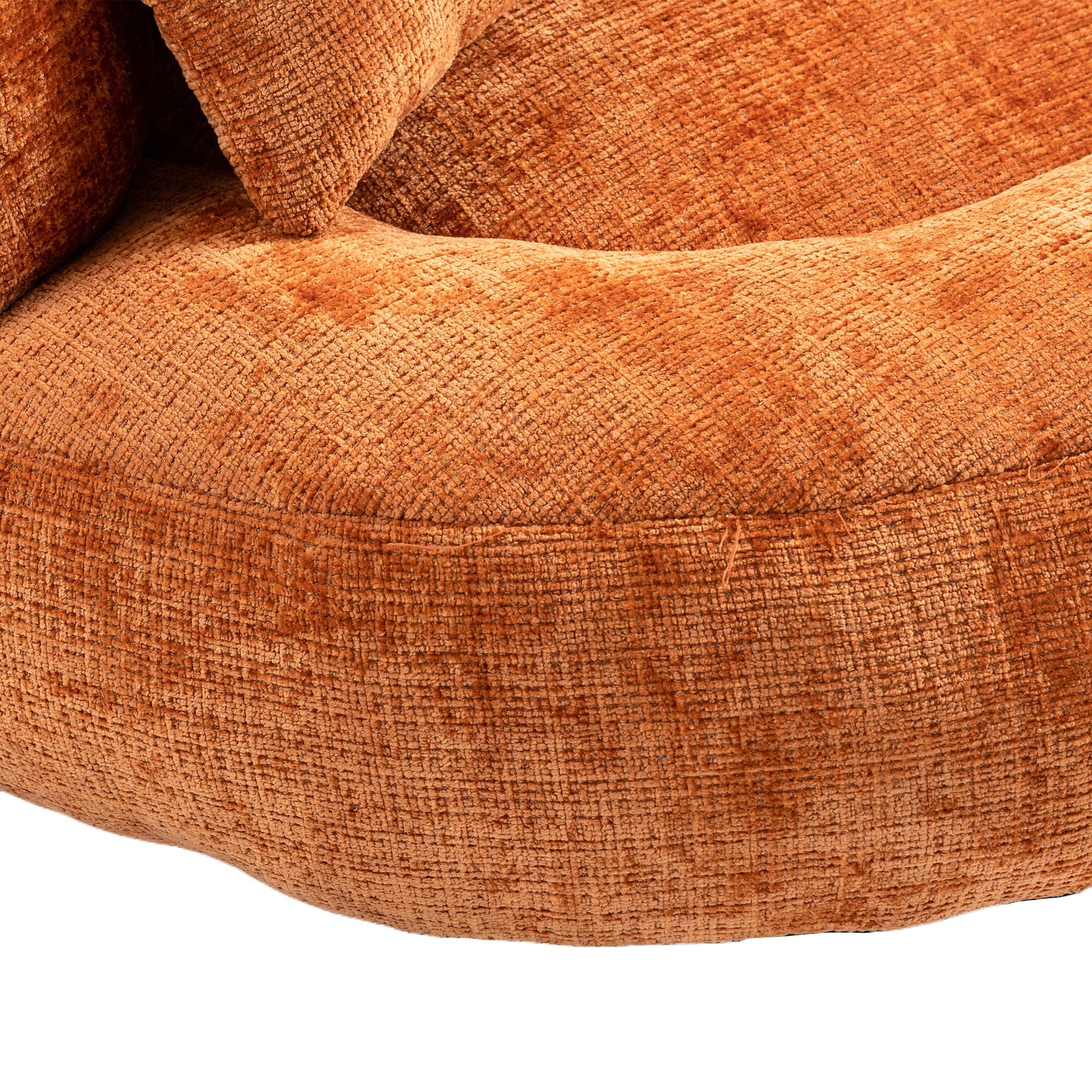 THE FURNITURE CO. Bean Bag Chair Default Comfortable Lazy Lounger Bean Bag Couch in Orange Chenille