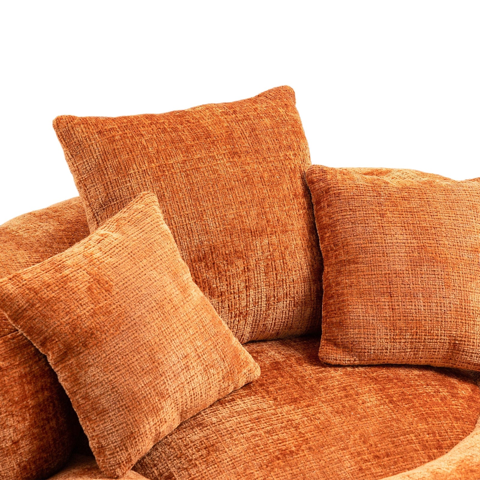 THE FURNITURE CO. Bean Bag Chair Default Comfortable Lazy Lounger Bean Bag Couch in Orange Chenille