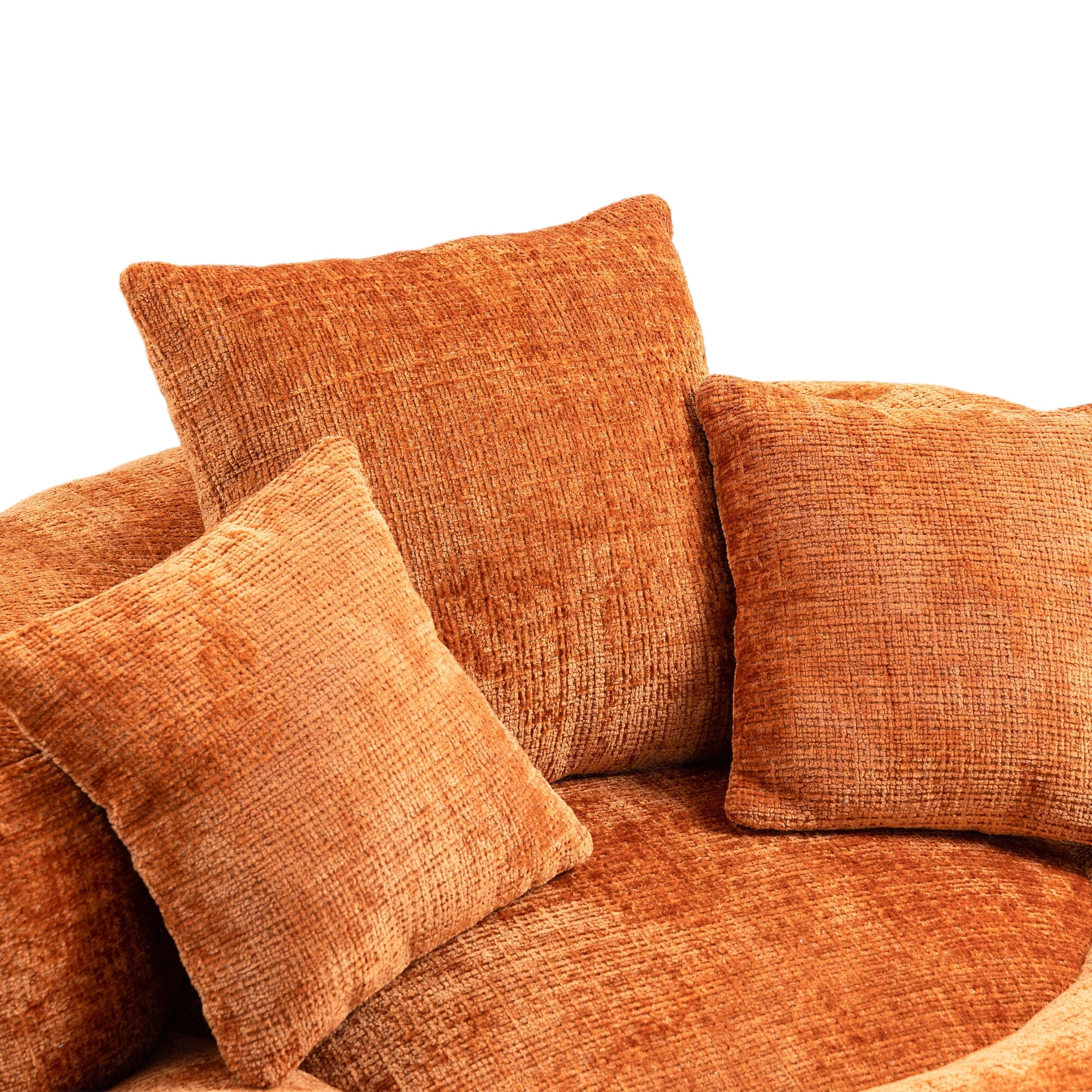 THE FURNITURE CO. Bean Bag Chair Default Comfortable Lazy Lounger Bean Bag Couch in Orange Chenille