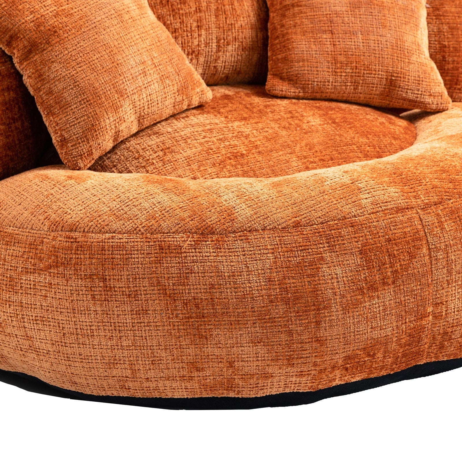 THE FURNITURE CO. Bean Bag Chair Default Comfortable Lazy Lounger Bean Bag Couch in Orange Chenille