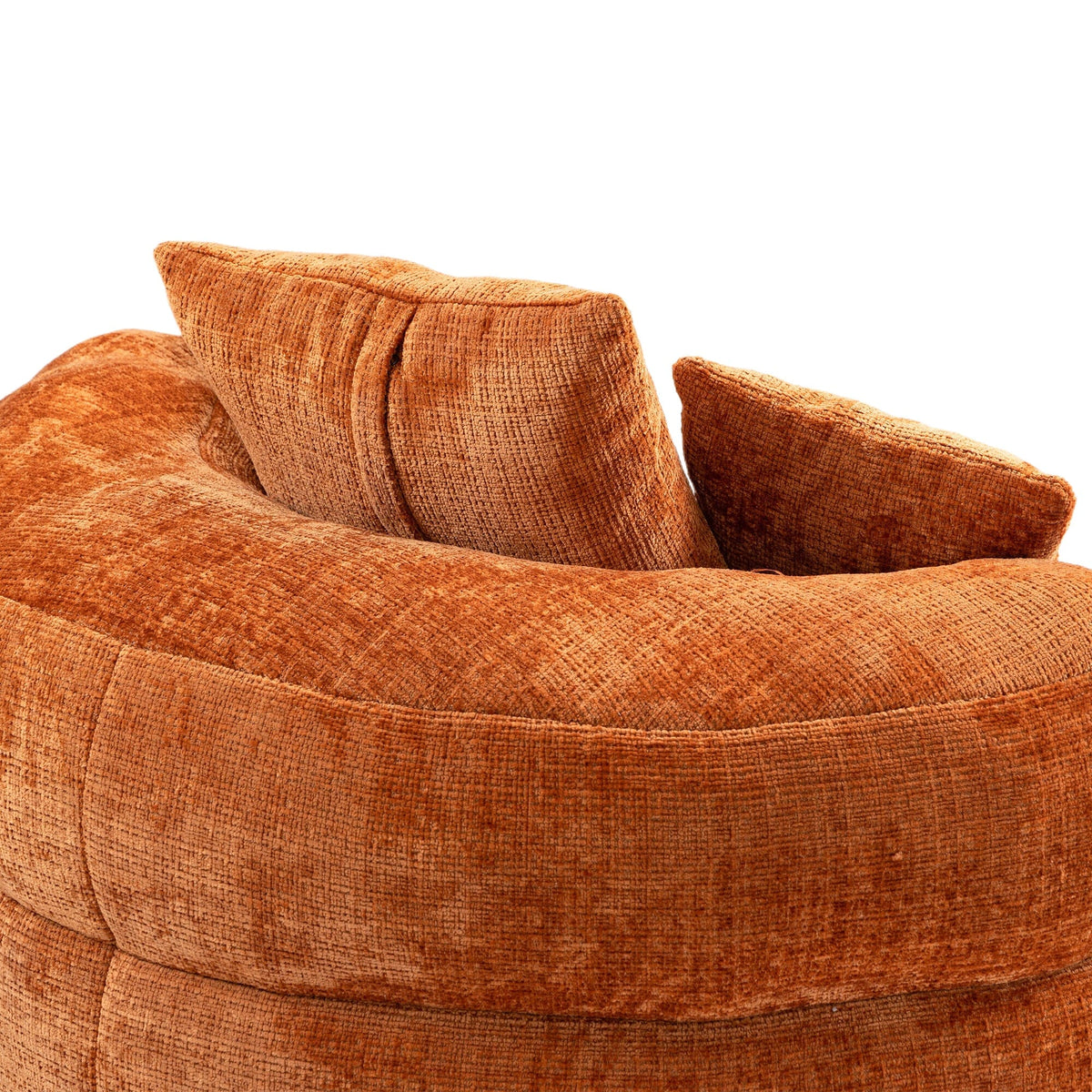 THE FURNITURE CO. Bean Bag Chair Default Comfortable Lazy Lounger Bean Bag Couch in Orange Chenille