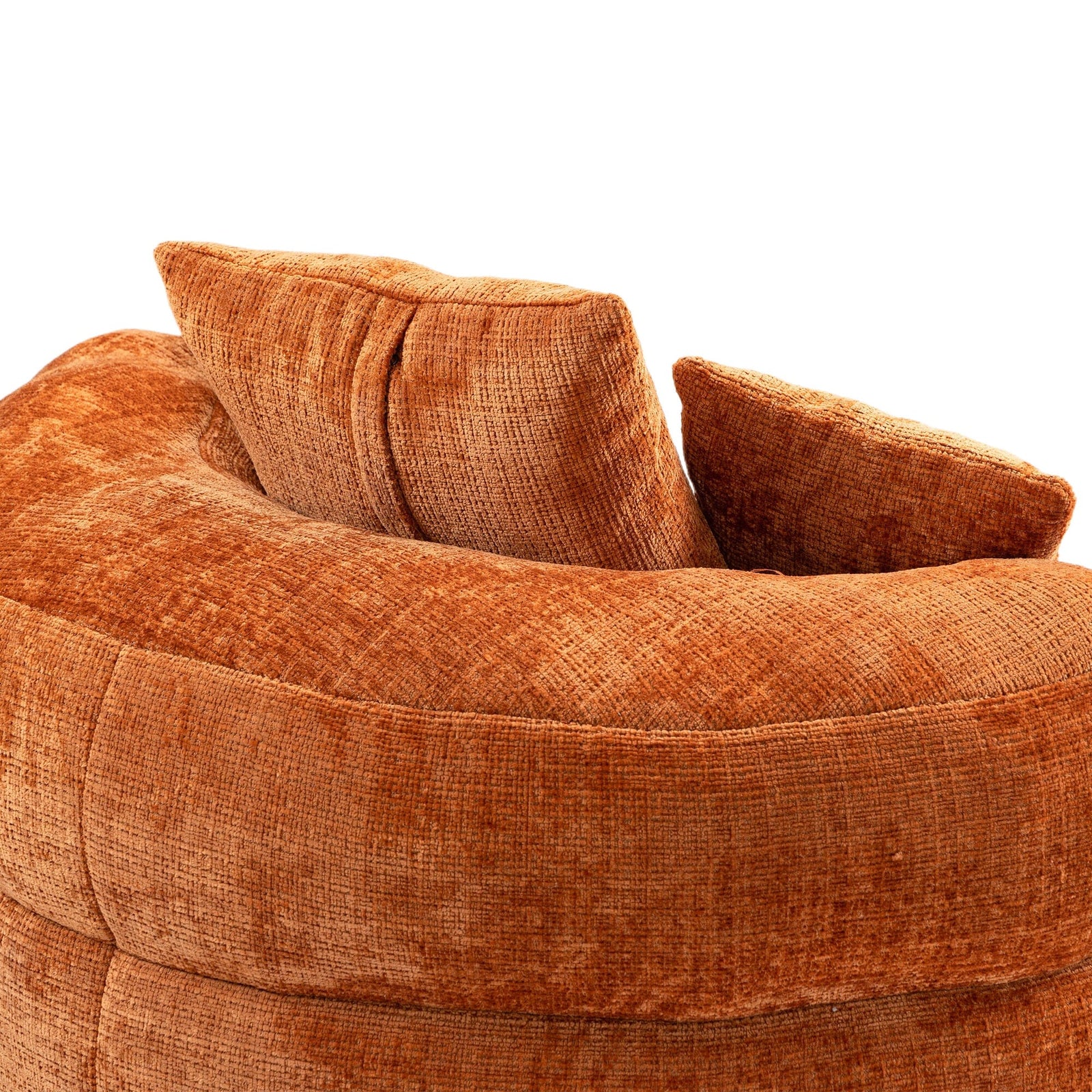 THE FURNITURE CO. Bean Bag Chair Default Comfortable Lazy Lounger Bean Bag Couch in Orange Chenille