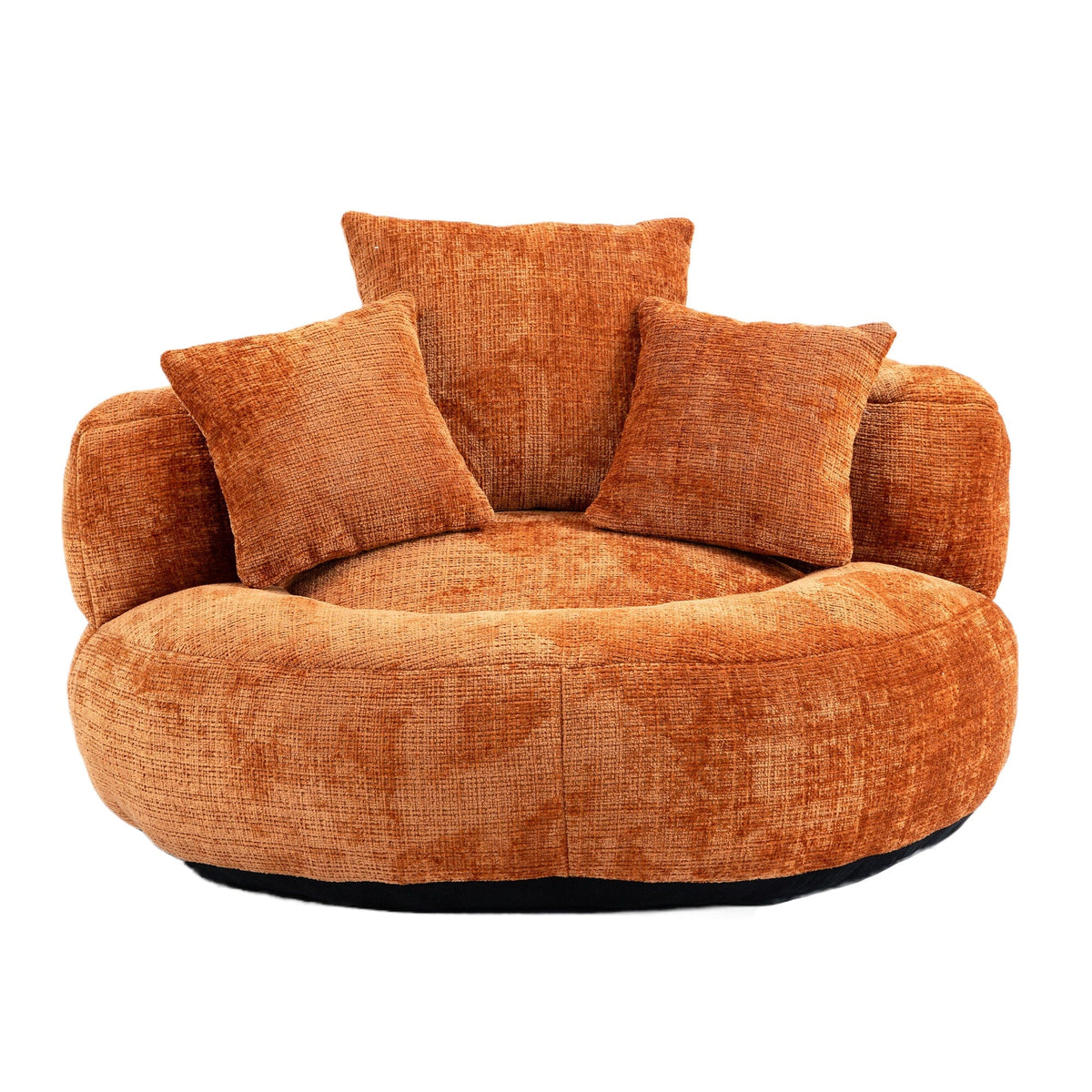 THE FURNITURE CO. Bean Bag Chair Default Comfortable Lazy Lounger Bean Bag Couch in Orange Chenille