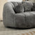 THE FURNITURE CO. Bean Bag Chair Gray Chenille Bean Shape 2-Seater Lazy Sofa