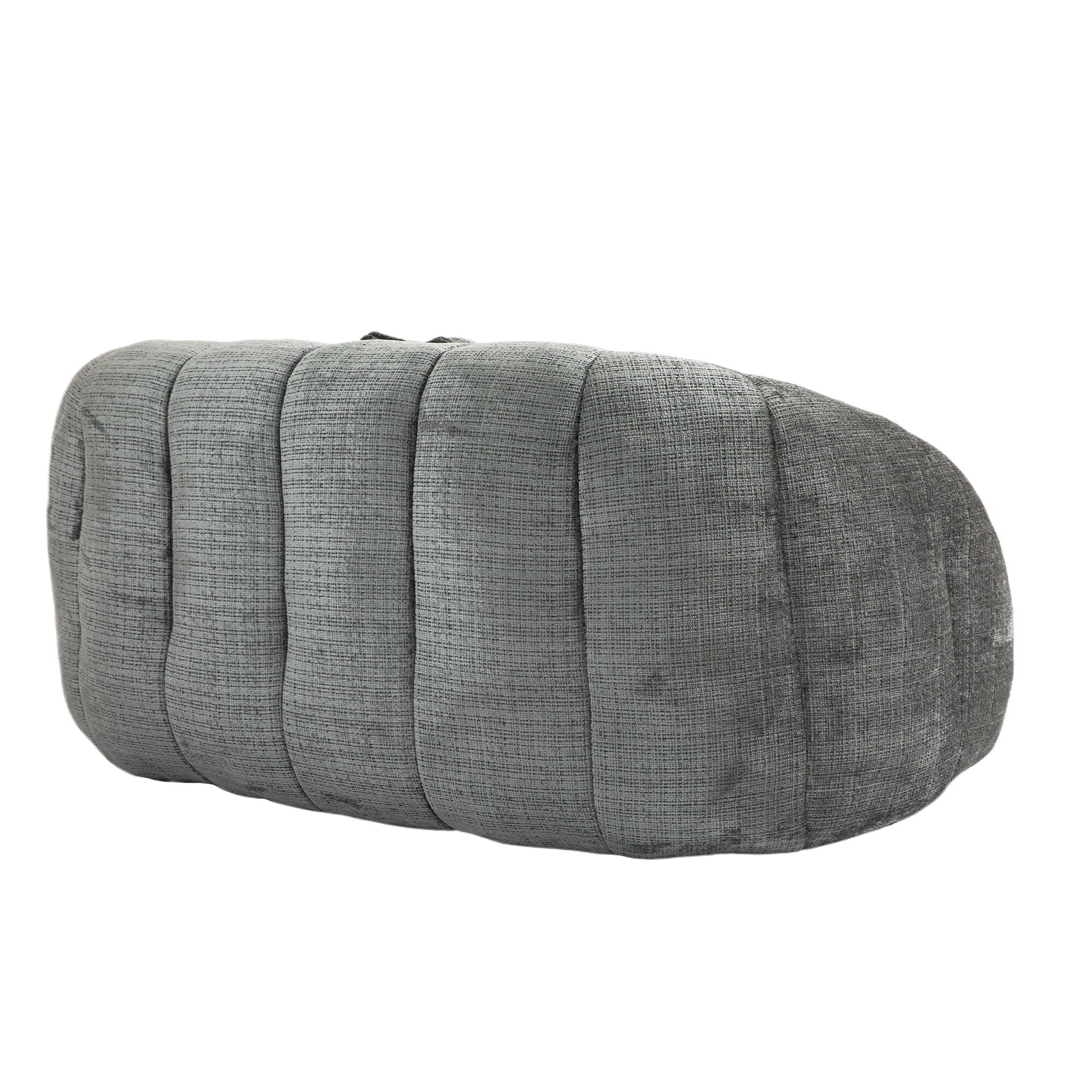 THE FURNITURE CO. Bean Bag Chair Gray Chenille Bean Shape 2-Seater Lazy Sofa