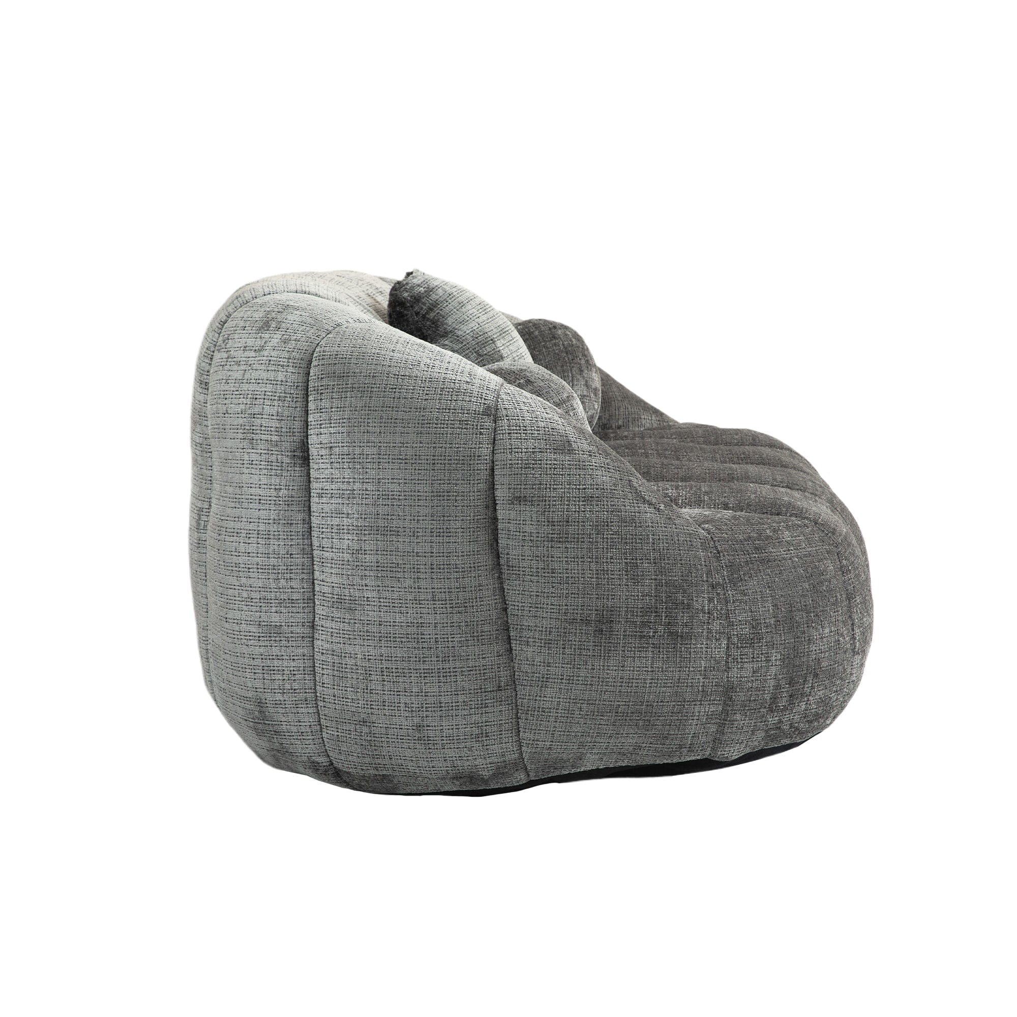 THE FURNITURE CO. Bean Bag Chair Gray Chenille Bean Shape 2-Seater Lazy Sofa