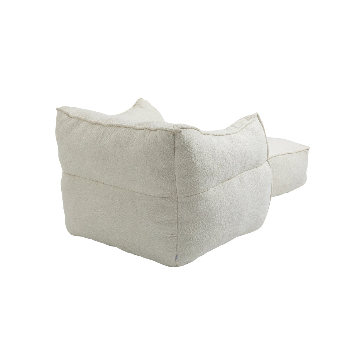 THE FURNITURE CO. Bean Bag Chair Modern High-Back  Beige Boucle Bean Bag Chair