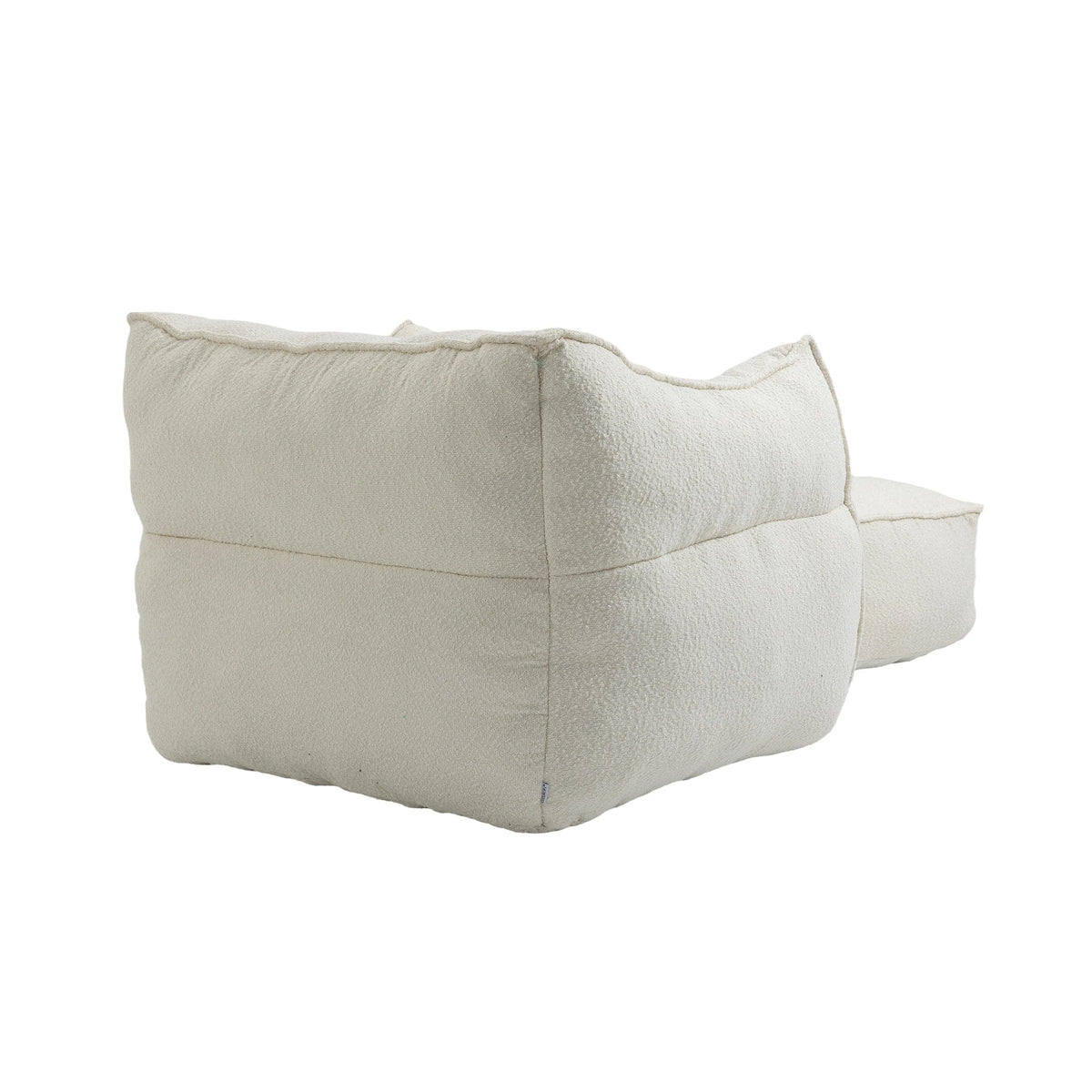 THE FURNITURE CO. Bean Bag Chair Modern High-Back  Beige Boucle Bean Bag Chair