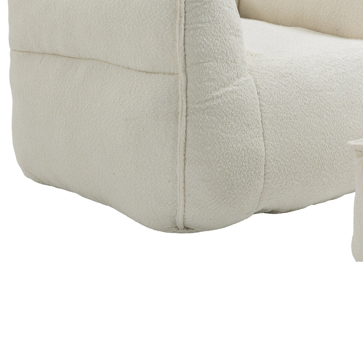 THE FURNITURE CO. Bean Bag Chair Modern High-Back  Beige Boucle Bean Bag Chair
