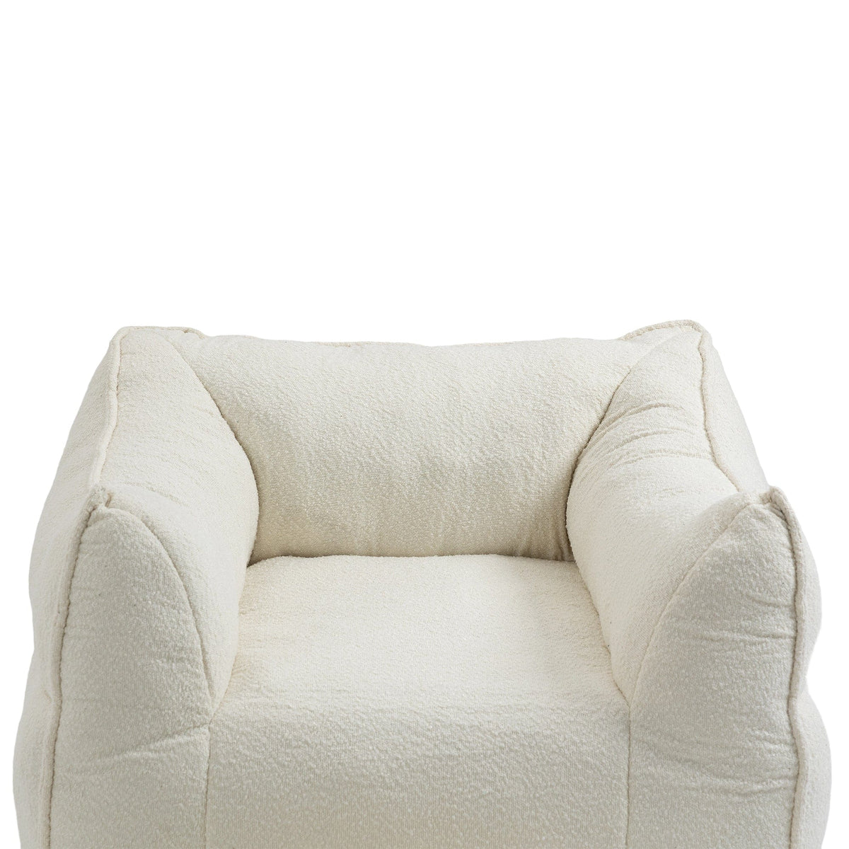 THE FURNITURE CO. Bean Bag Chair Modern High-Back  Beige Boucle Bean Bag Chair