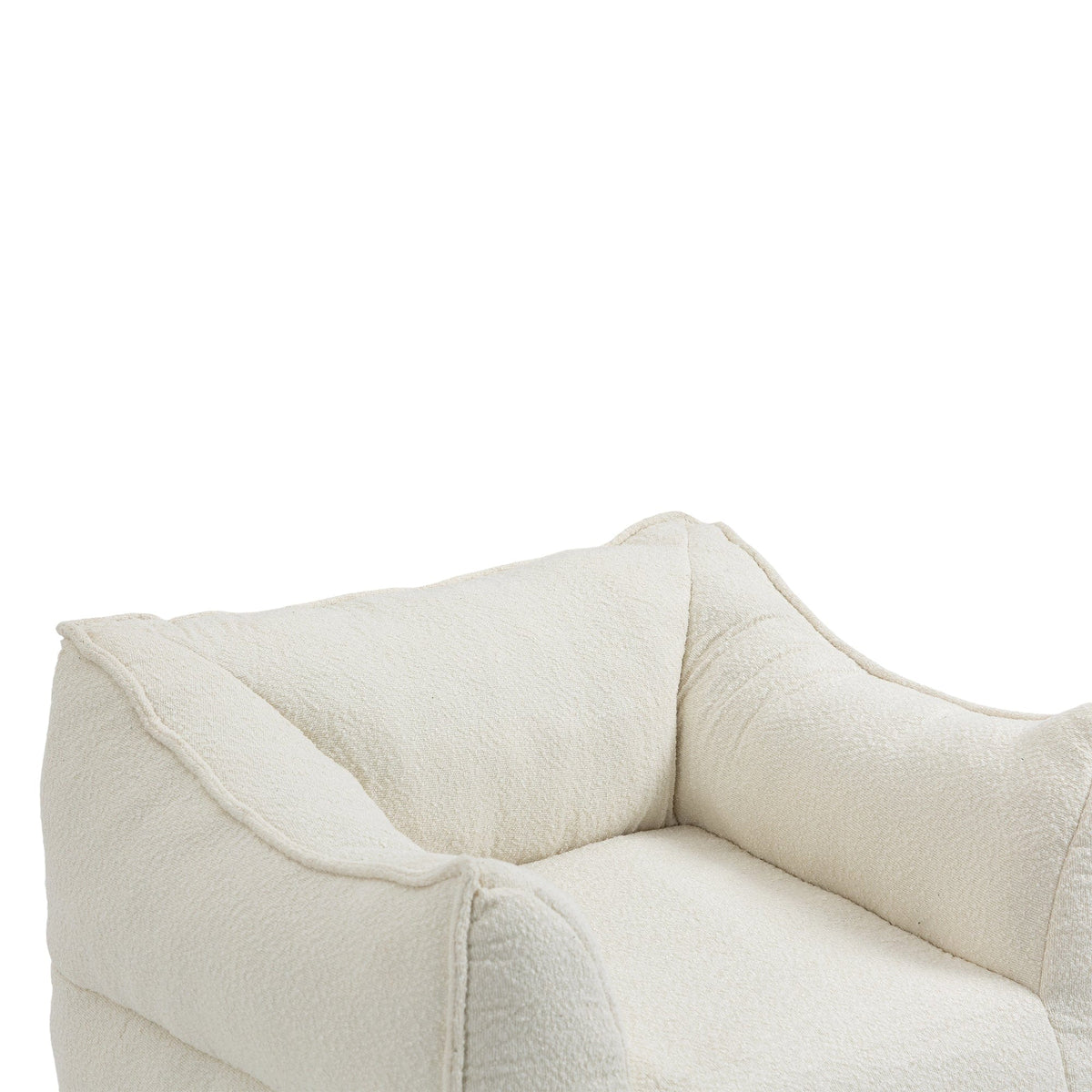 THE FURNITURE CO. Bean Bag Chair Modern High-Back  Beige Boucle Bean Bag Chair