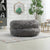 THE FURNITURE CO. Bean Bag Chair Shaggy Bean Bag Chair with Ottoman and Handle In Gray