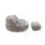 THE FURNITURE CO. Bean Bag Chair Shaggy Bean Bag Chair with Ottoman and Handle In Gray