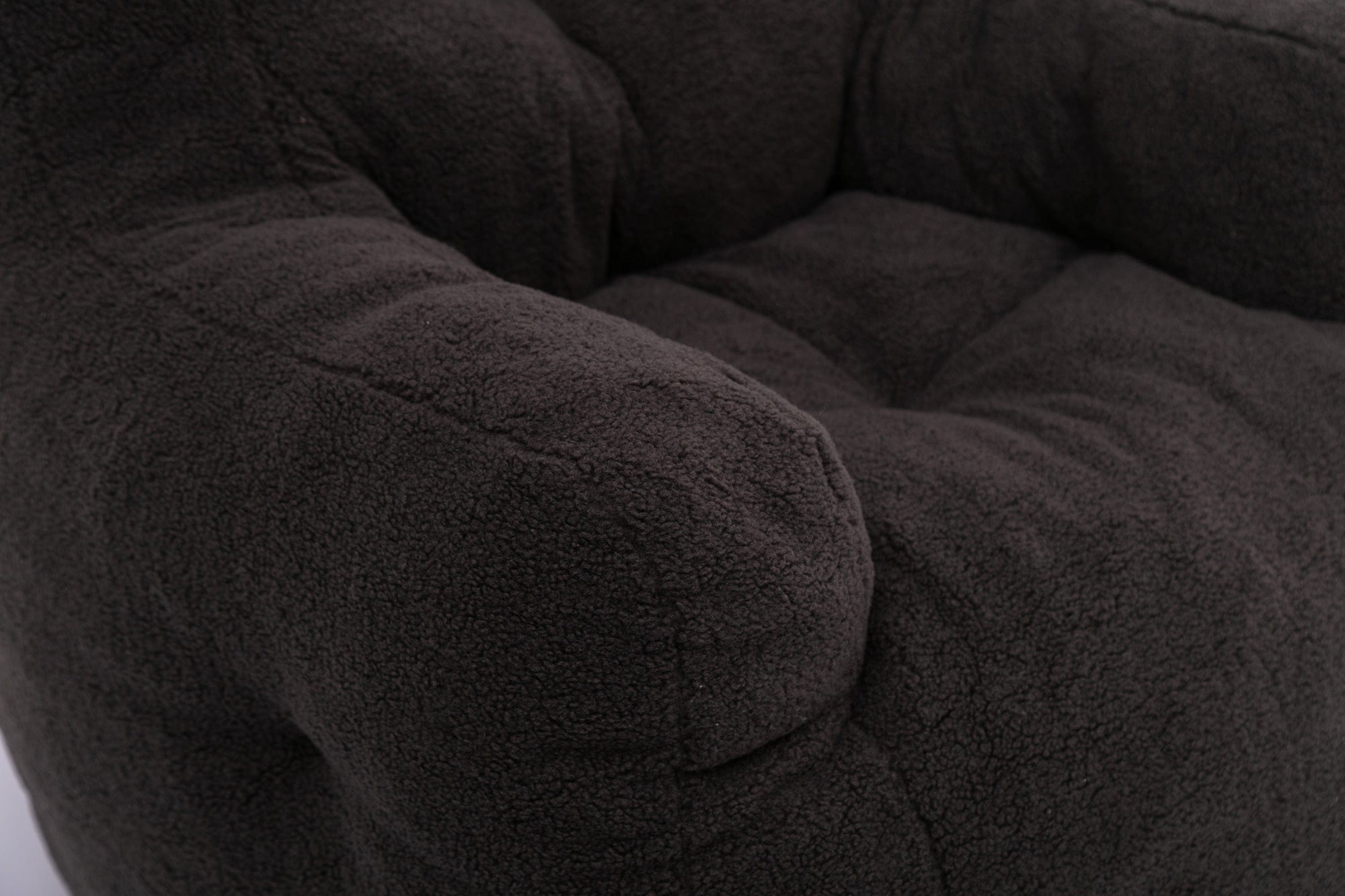 THE FURNITURE CO. Bean Bag Chair Soft Teddy Tufted Bean Bag Chair in Dark Gray