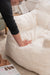 THE FURNITURE CO. Bean Bag Chair Soft Teddy Tufted Bean Bag Chair in Ivory White