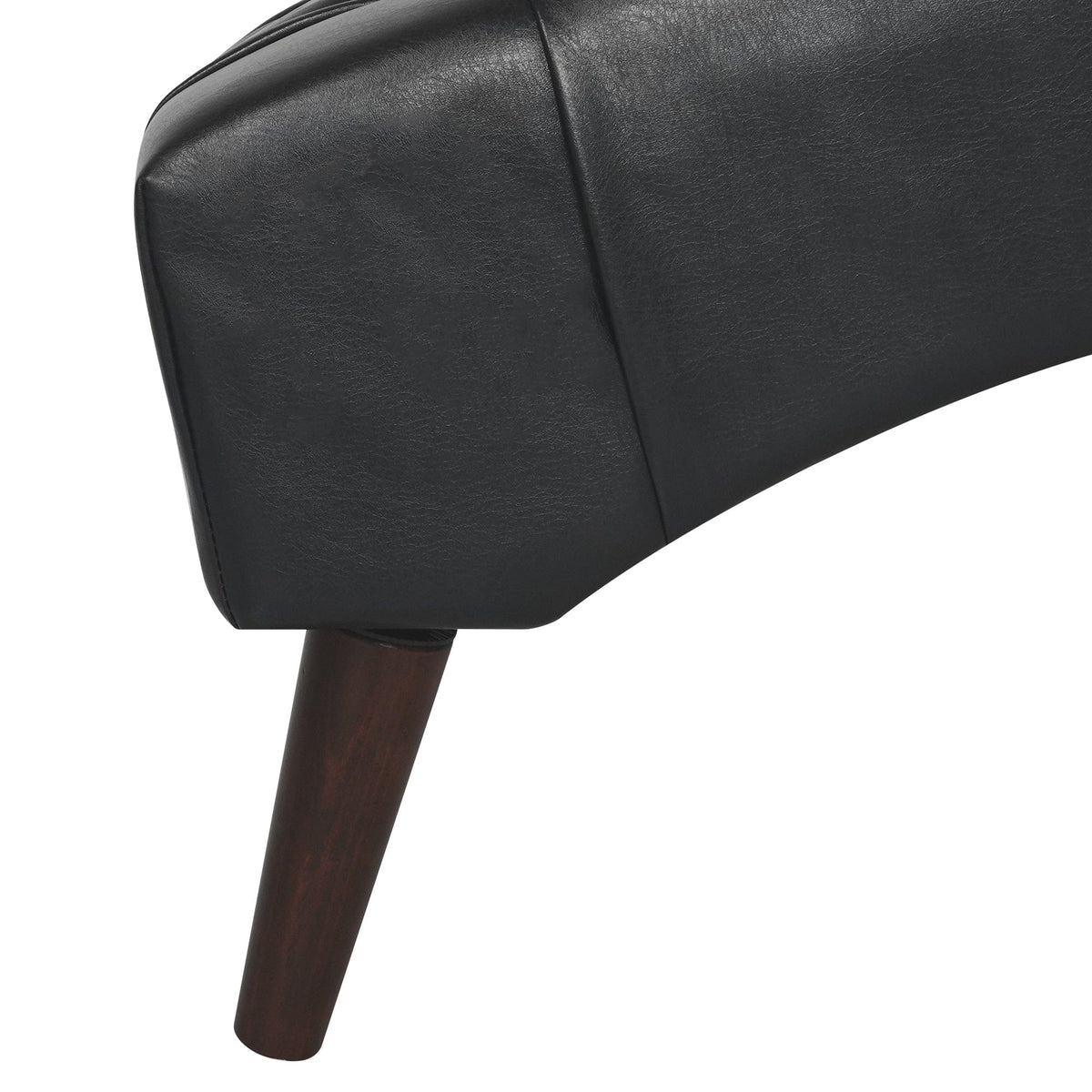 THE FURNITURE CO. Convertible Sofa Sleeper Black Faux Leather Chaise Lounge Arm Chair