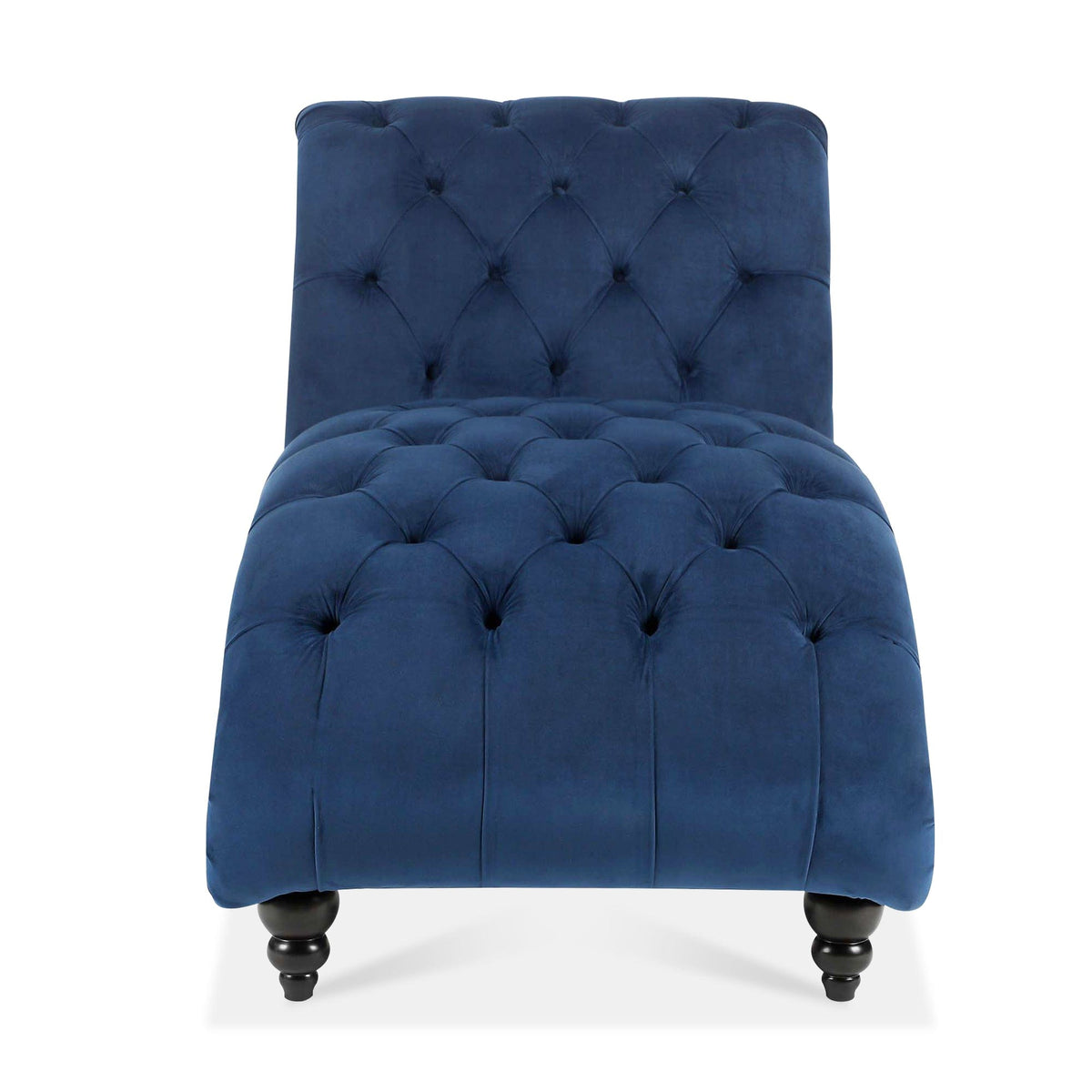 THE FURNITURE CO. Convertible Sofa Sleeper Blue Fabric Tufted Armless Chaise Lounge
