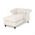 THE FURNITURE CO. Convertible Sofa Sleeper Chesterfield Chaise Lounge with Button Tufting and Nailhead Accents