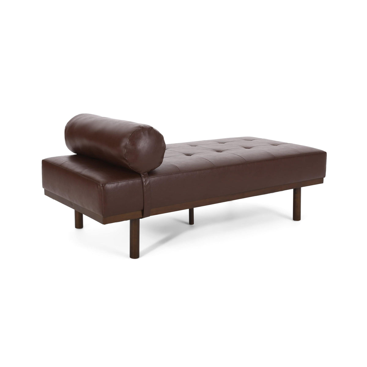 THE FURNITURE CO. Convertible Sofa Sleeper Minimal Dark Brown Chaise Lounge