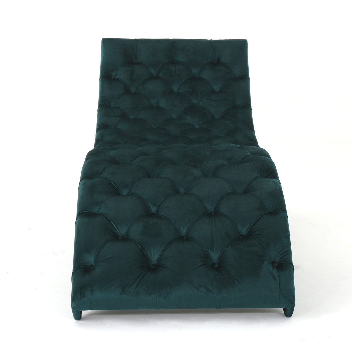 THE FURNITURE CO. Convertible Sofa Sleeper Teal Velvet Tufted Chaise Lounge