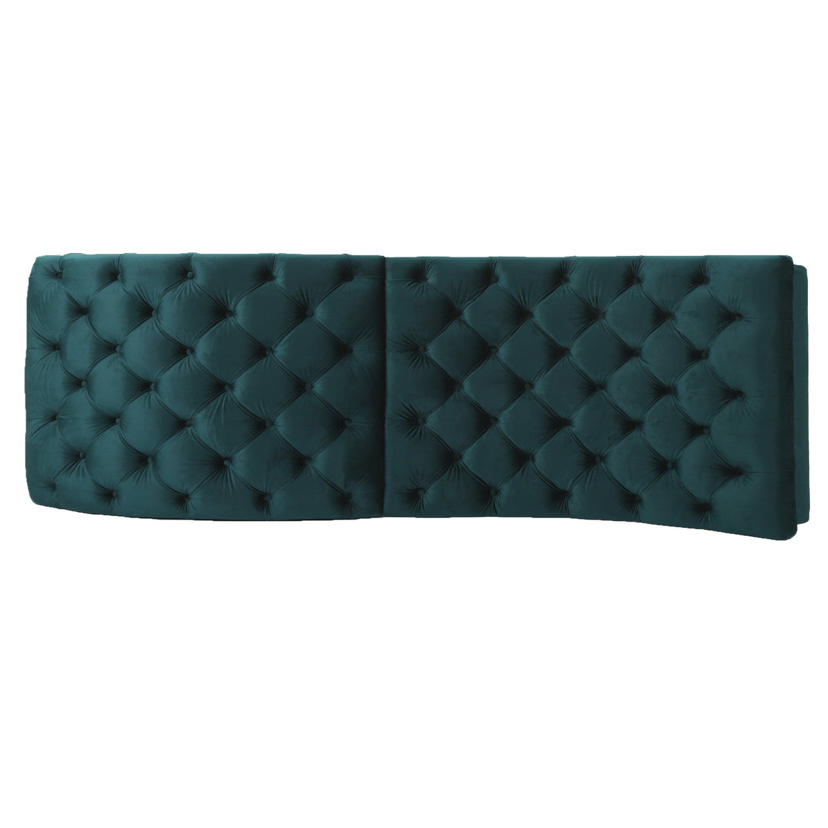 THE FURNITURE CO. Convertible Sofa Sleeper Teal Velvet Tufted Chaise Lounge