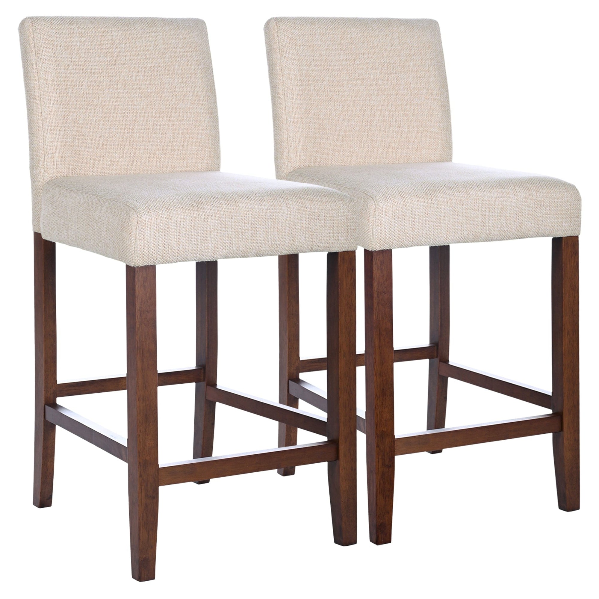 THE FURNITURE CO. Dining Chairs Elegant Dorian Beige Fabric Counter Chairs for Stylish Dining Spaces