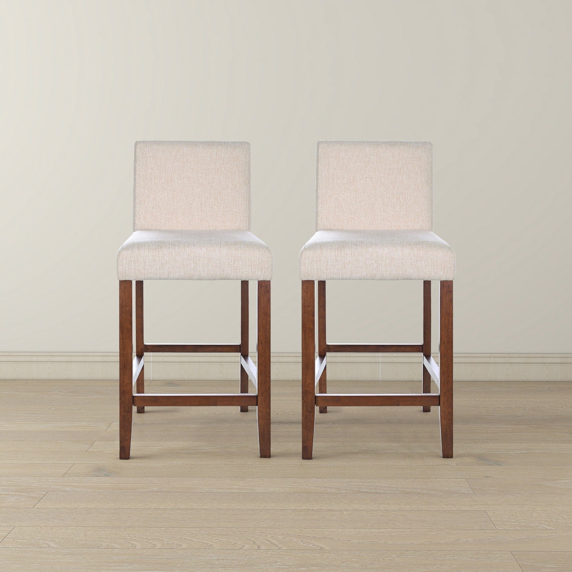 THE FURNITURE CO. Dining Chairs Elegant Dorian Beige Fabric Counter Chairs for Stylish Dining Spaces