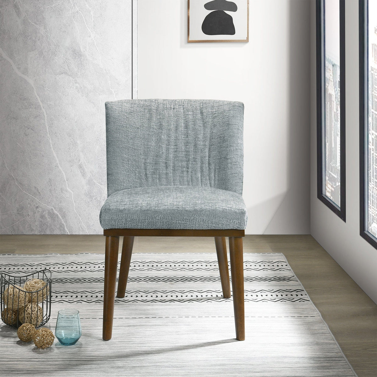 THE FURNITURE CO. Dining Chairs Elegant Grey Fabric Dining Chairs for Dining Spaces