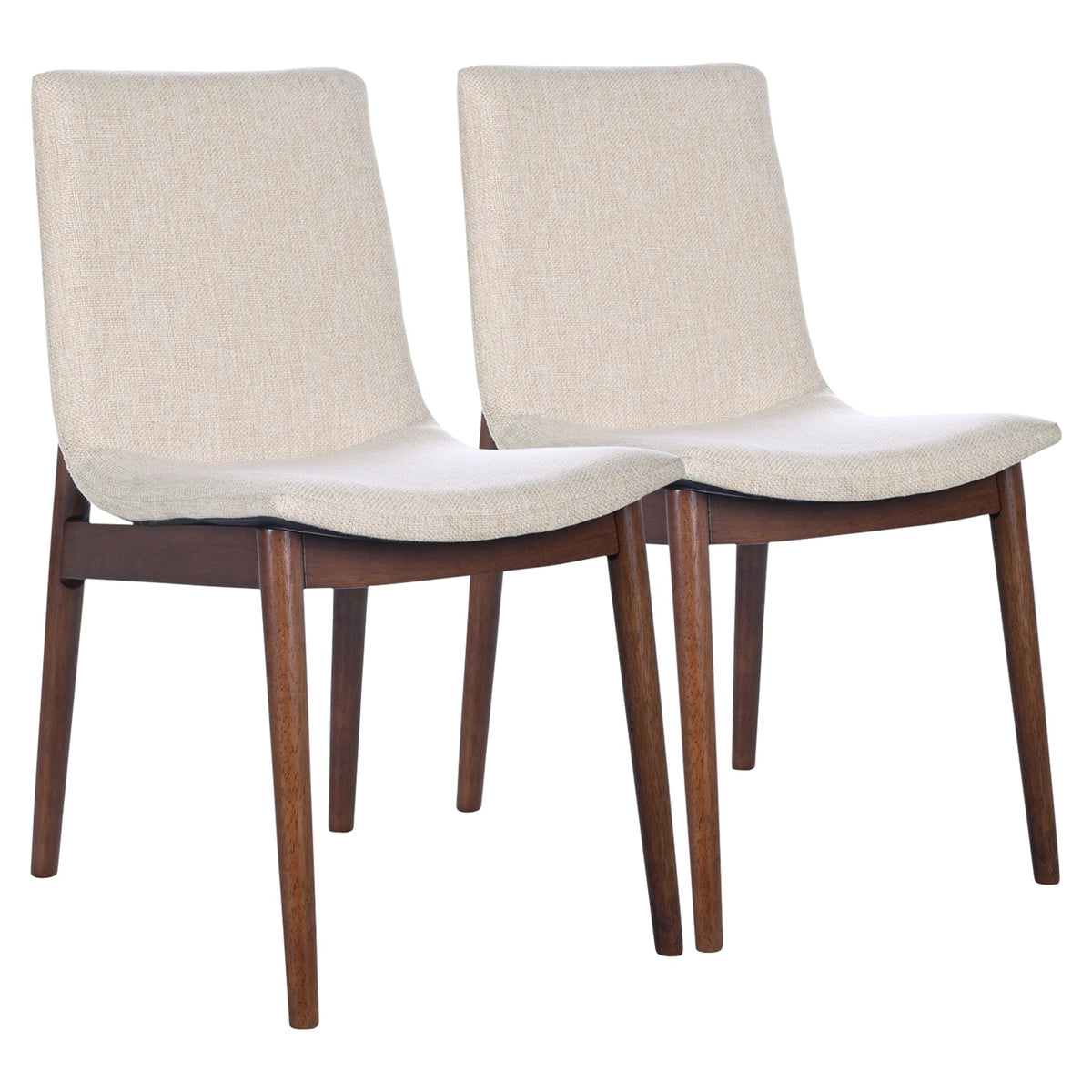 THE FURNITURE CO. Dining Chairs Luxury Beige Fabric Dining Chairs for Elegant Dining Spaces