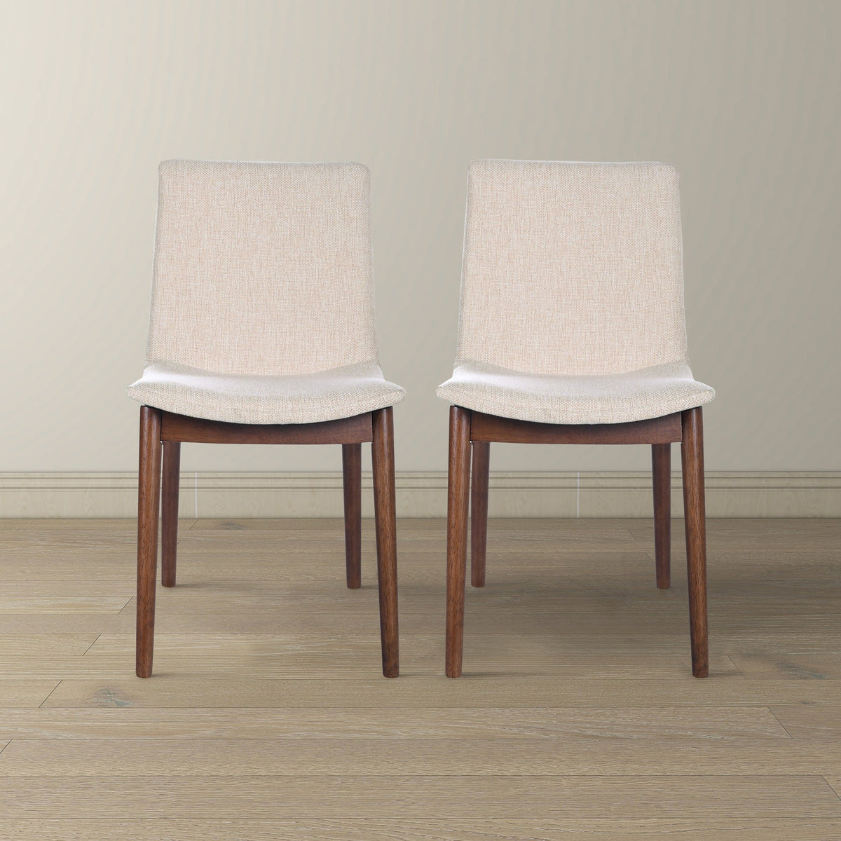 THE FURNITURE CO. Dining Chairs Luxury Beige Fabric Dining Chairs for Elegant Dining Spaces