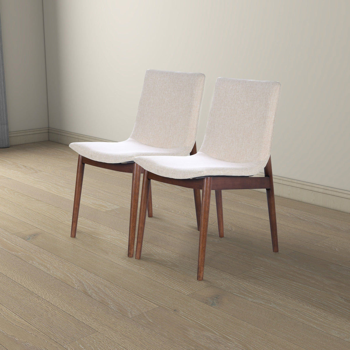 THE FURNITURE CO. Dining Chairs Luxury Beige Fabric Dining Chairs for Elegant Dining Spaces