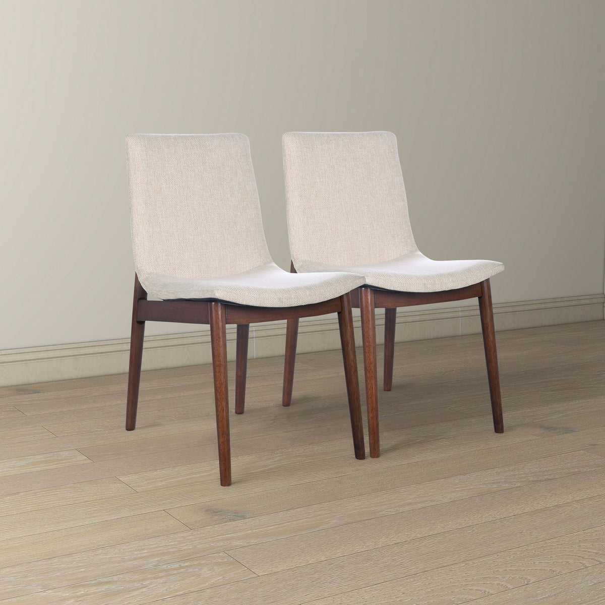 THE FURNITURE CO. Dining Chairs Luxury Beige Fabric Dining Chairs for Elegant Dining Spaces